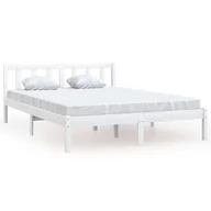 Łóżka - vidaXL Rama łóżka biała lite drewno sosnowe 140 x 190 cm 810063 - miniaturka - grafika 1