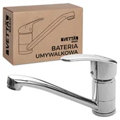 Baterie umywalkowe - VETTÄ Bateria umywalkowa kuchenna nablatowa długi kran do zlewu chromowa - miniaturka - grafika 1