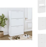 Szafki na buty - vidaXL Szafka na buty biała 63x24x103 cm materiał drewnopochodny - Półki i szafki na buty - miniaturka - grafika 1