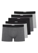 Majtki męskie - Bokserki (dłuższa nogawka) Outset Henderson 5-pak czarny, szary, popielaty L - miniaturka - grafika 1