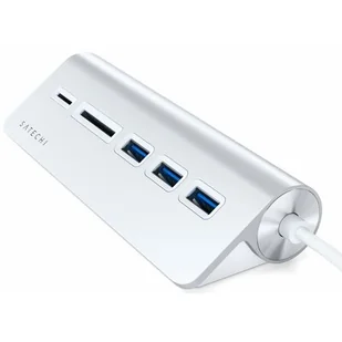 Satechi SATECHI USB-C ALUMINUM USB 3.0 HUB & CARD READER Silver | iMac MacBook ST-TCHCRS - Huby USB - miniaturka - grafika 1
