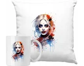 Gadżety dla niej i dla niego - ZESTAW PODUSZKA + KUBEK Harley Quinn Marvel Pomysł Na Prezent + IMIĘ #3 - miniaturka - grafika 1