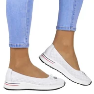 Półbuty damskie - DAMSKIE PÓŁBUTY SKÓRZANE NA PLATFORMIE FILIPPO 6718 BIAŁE - miniaturka - grafika 1