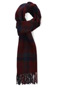 Apaszki i szaliki męskie - Szal Bordowo-Grafitowy w Kratę - miniaturka - grafika 1