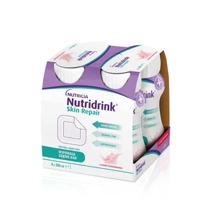 Nutricia POLSKA SP. Z O.O. Nutridrink Skin Repair o smaku truskawkowym 4 x 200 ml 3781241 - Żywienie medyczne - miniaturka - grafika 1