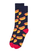 Skarpetki męskie - Happy Socks Skarpety "Hot Dog" w kolorze granatowo-żółtym - miniaturka - grafika 1