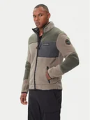 Bluzy męskie - Napapijri Polar Yupik NP0A4GNT Zielony Regular Fit - miniaturka - grafika 1