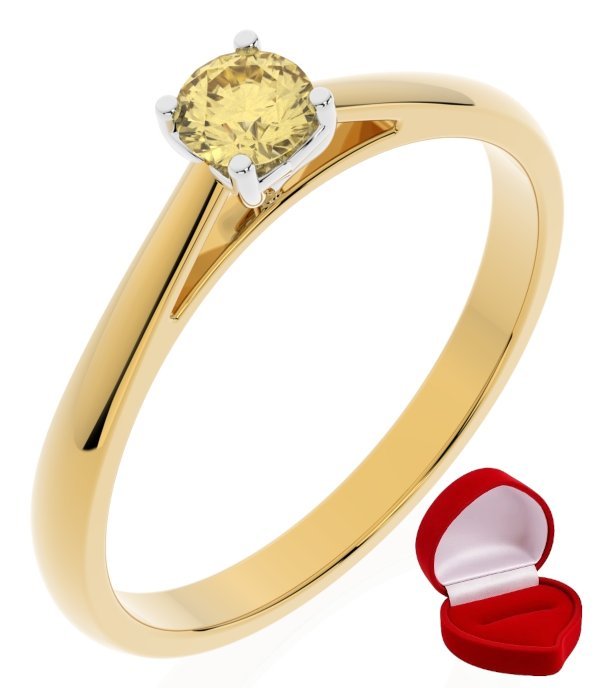 ZŁOTY PIERŚCIONEK ZARĘCZYNOWY 585 14k SZAFIR 0,19 ct + PUDEŁKO R22