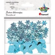 Zabawki kreatywne - Cekiny kwiaty + naklejki mix błekitne 12szt - miniaturka - grafika 1