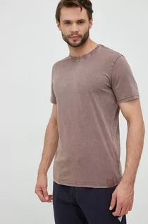 Koszulki męskie - Outhorn t-shirt bawełniany kolor niebieski melanżowy - grafika 1
