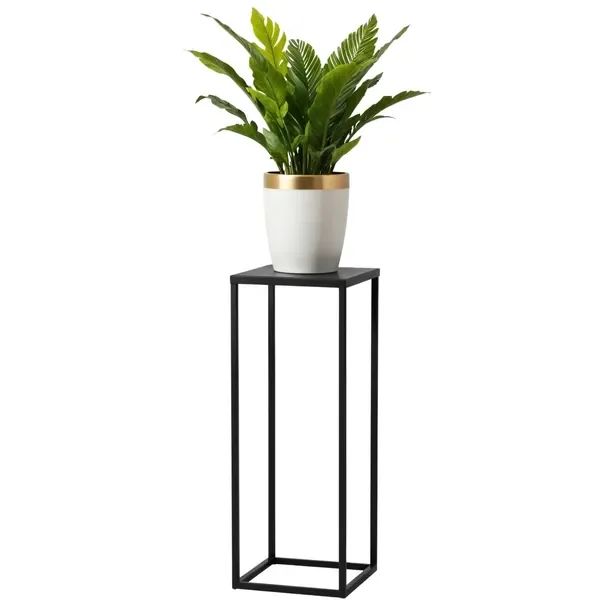 Kwietnik Metalowy Stojący Czarny 70 Cm Loft Stojak Na Kwiaty Produkt Polski