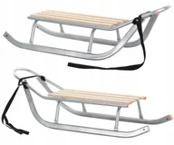 Sanki i ślizgacze - POLSKIE MOCNE SANKI JEE SREBRNE dla dzieci dorosłych 150kg Solidne Metalowe - miniaturka - grafika 1