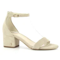 Sandały damskie - Beżowe sandały zamszowe CARINII - Carinii - miniaturka - grafika 1