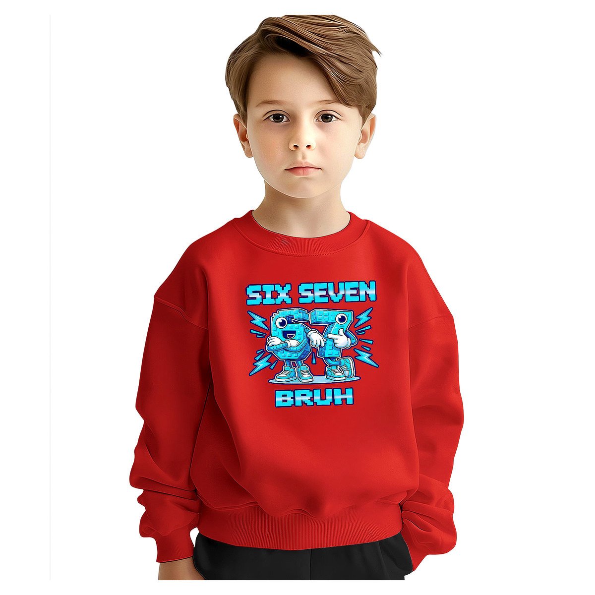 BLUZA DZIECIĘCA 67 SIX SEVEN VIRAL BRUH 122-128 DLA CHŁOPCA DZIEWCZYNKI