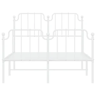 Metalowa rama łóżka z wezgłowiem i zanóżkiem, biała, 120x200 cm Lumarko! - Łóżka - miniaturka - grafika 6