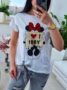 Koszulki i topy damskie - T-shirt Mickey Love Biała - L/XL - miniaturka - grafika 1