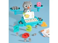 Mały naukowiec - Gra Nauka Liczenia Oraz Angielskiego Fiszki - Równoważnia Waga Szalkowa Sówka Sowa - Owl Balance - miniaturka - grafika 1