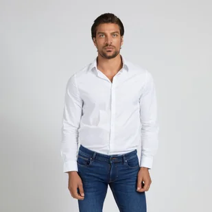 Męska Koszula GUESS LS SUNSET SHIRT M1YH20W7ZK1-G011 – Biały - Koszule męskie - miniaturka - grafika 1