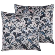 Dekoracje domu - Beliani Zestaw 2 poduszek dekoracyjnych 45 x 45 cm niebiesko-beżowy KOODAL - miniaturka - grafika 1