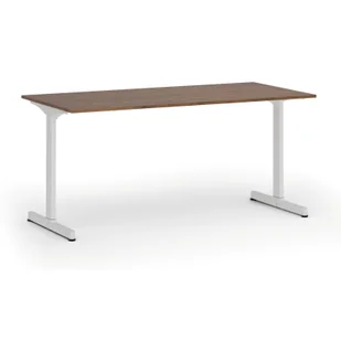 Biurko PRIMO BETA, 1600 x 800 mm, podstawa biała, orzech - Biurka - miniaturka - grafika 1