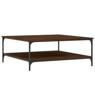 vidaXL Stolik kawowy brązowy dąb 100x100x40 cm materiał drewnopochodny - Ławy i stoliki kawowe - miniaturka - grafika 1