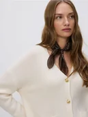 Swetry damskie - Reserved - Wełniany kardigan - kremowy - miniaturka - grafika 1