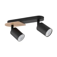 Lampy sufitowe - Cover Wood lampa sufitowa (spot) 2-punktowa czarna 4674 - miniaturka - grafika 1