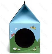 Drapaki dla kotów - Kartonowy drapak w formie domku do zabawy drapania i spania 30x30x52cm - miniaturka - grafika 1