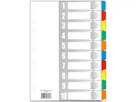 Przekładki do segregatorów - TIERRA Przekładki kart. laminowane Tres A4 1-10 kolorowe PLA4-10KOLOR - miniaturka - grafika 1