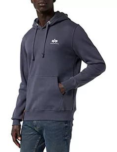 ALPHA INDUSTRIES Męska bluza z kapturem Basic Hoody Small Logo, szary/czarny, M - Bluzy męskie - miniaturka - grafika 1