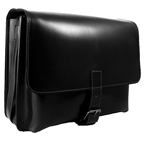 Shalimar Jumbo torba na listonoszka skórzana torba/torba nauczycielska v, czarny, 36,5 x 29 x 16 cm