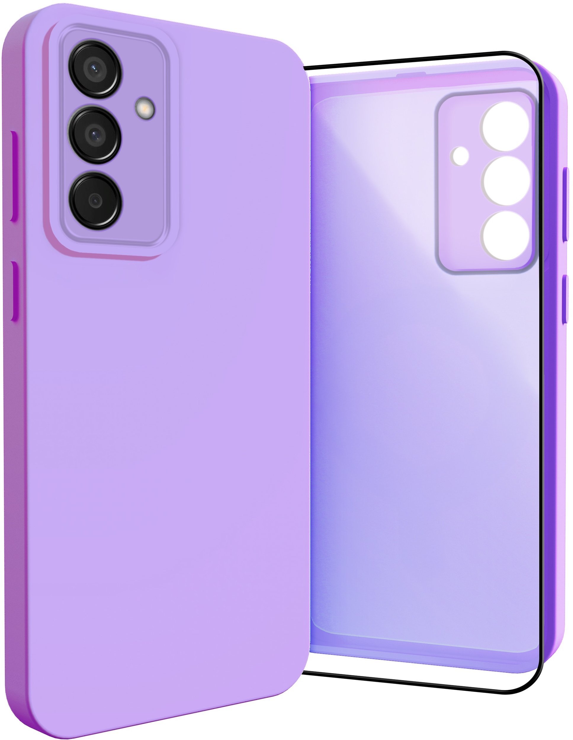 Etui do Samsung Galaxy M15 Osłona Kamery, Fioletowe, Plecki Szkło 9H