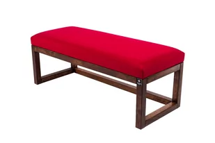Ławka na buty LPG-2 85cm EMRAWOOD drewno lite kolor orzech siedzisko gładkie kolor czerwony - Ławki do przedpokoju - miniaturka - grafika 1