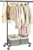 Wieszaki i stojaki - Mobilny wieszak na ubrania czarny LOFT - miniaturka - grafika 1