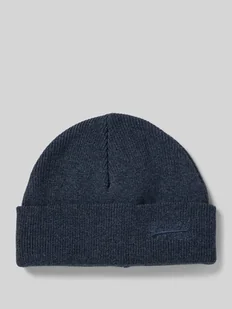 Czapka beanie z szerokim brzegiem i wyhaftowanym logo - Czapki męskie - miniaturka - grafika 1