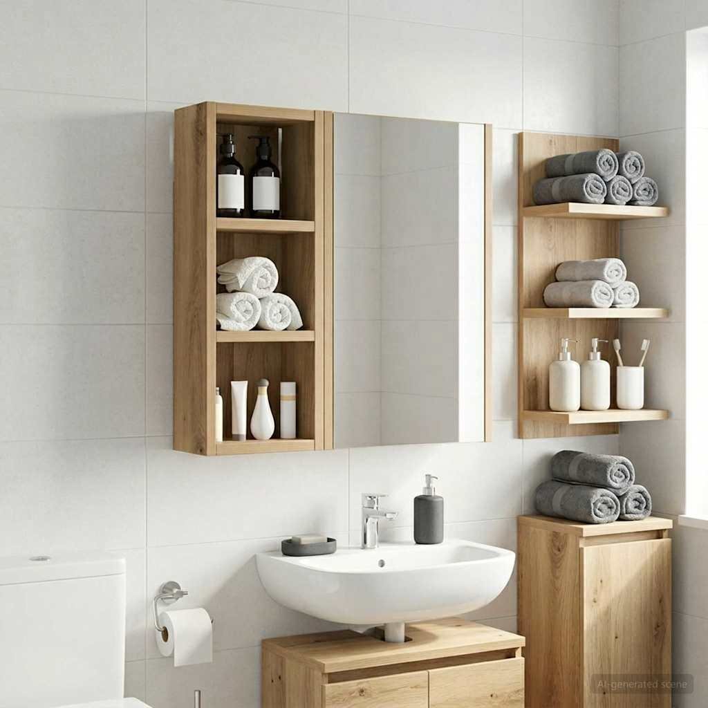vidaXL vidaXL Szafka ścienna łazienkowa Dąb rzemieślniczy 20 x 10 x 50 cm