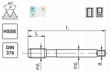 GWINTOWNIK M 6 DIN-376C 6H HSSE 800