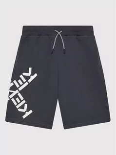 Spodnie i spodenki dla dziewczynek - Kenzo Kids Szorty sportowe K24231 Szary Regular Fit - grafika 1