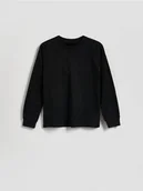 Bluzki dla chłopców - Reserved - Bawełniany longsleeve - czarny - miniaturka - grafika 1