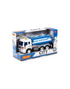 Polesie 89755 '';City''; samochód-beczkowóz intercyjny, niebieski, światło, dźwięk w pudełku - Samochody i pojazdy dla dzieci - miniaturka - grafika 1