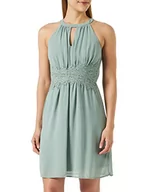 Sukienki - Vila Damska sukienka VIMILINA z uchwytem na szyję/SU-NOOS sukienka, Green Milieu/Detail:Elastyczna, 38, Green Milieu/Detail:elastic, 38 - miniaturka - grafika 1