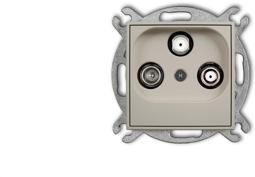 Karlik MINI Mechanizm gniazda abonenckiego 2 wyjścia SAT + TV taupe 60MGSN