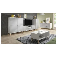 Inne meble do salonu - Zestaw Mebli Do Salonu Szary Tokio Vivaldi Meble Biały, Szary - miniaturka - grafika 1