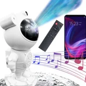 Projektory dla dzieci - Projektor lampka nocna Astronauta + Głośnik - miniaturka - grafika 1