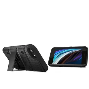 Zizo Bolt Cover Pancerne etui iPhone SE 2020 / 8 / 7 ze szkłem 9H na ekran + podstawka & uchwyt do paska (czarny) - Etui i futerały do telefonów - miniaturka - grafika 5