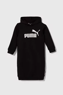 Sukienki i spódniczki dla dziewczynek - Puma sukienka dziecięca kolor czarny mini prosta - grafika 1