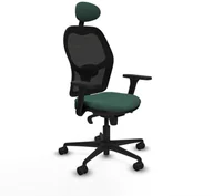 Fotele i krzesła biurowe - Krzesło Biurowe z Zagłówkiem Jorquera Piqueras y Crespo 3D036N1 Kolor Zielony - miniaturka - grafika 1