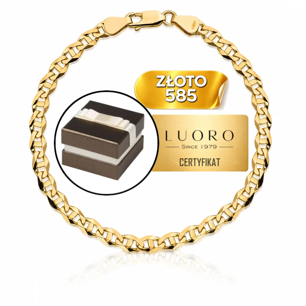 BRANSOLETKA ZŁOTA 585 14K SPLOT GUCCI 21 CM ŻÓŁTE ZŁOTO ELEGANCKA