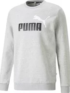 Bluzy męskie - Bluza męska Puma ESS+ 2 Col Big Logo Crew FL szara 586762 04-M - miniaturka - grafika 1