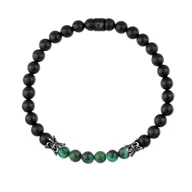 Bransolety męskie - Bransoletka Męska czarny onyks i tygrysie oko. - miniaturka - grafika 1